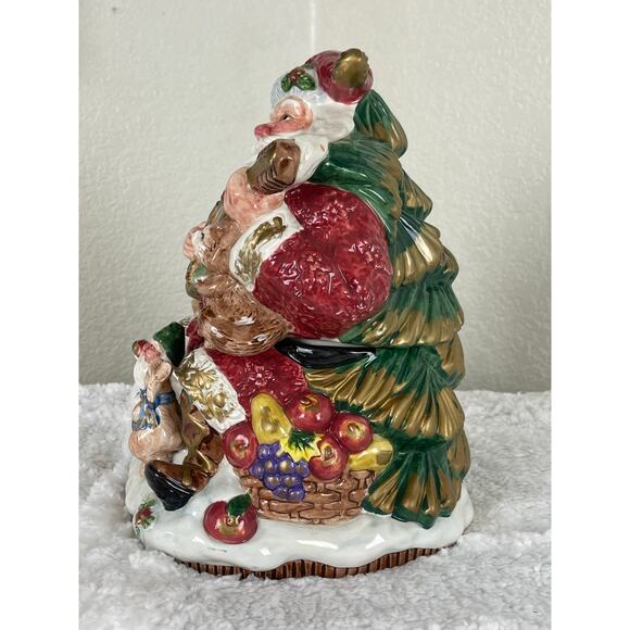 Fitz and Floyd Omnibus Forst Festival Guita Santa Cookie Jar - Picture 4 of 9